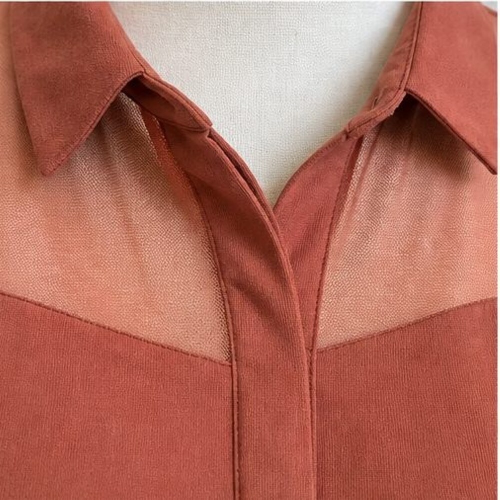 Rust Button Blouse - Picture 4 of 6
